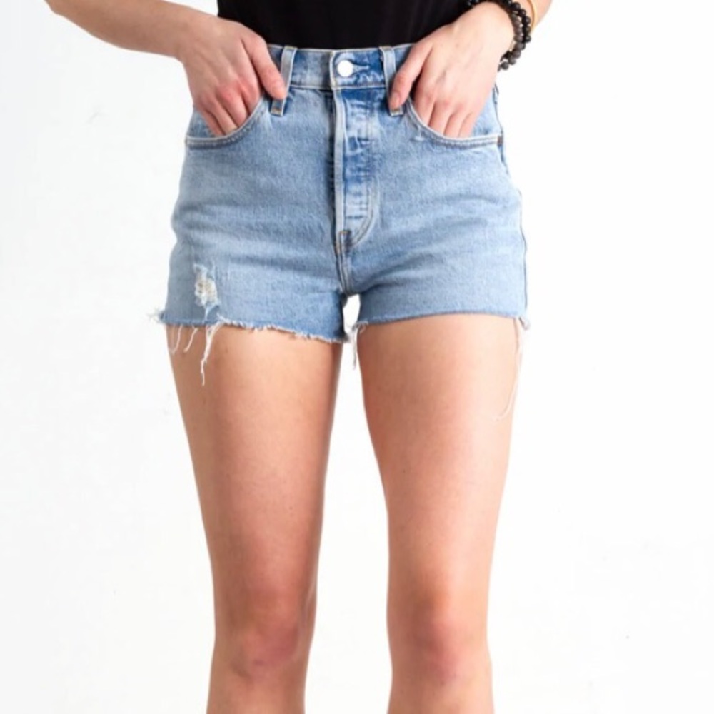 Levi’s 501 Distressed High Waisted Shorts